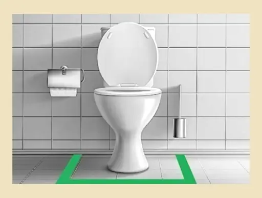 toilet wrong zone green tape corrections positive energy